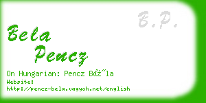 bela pencz business card